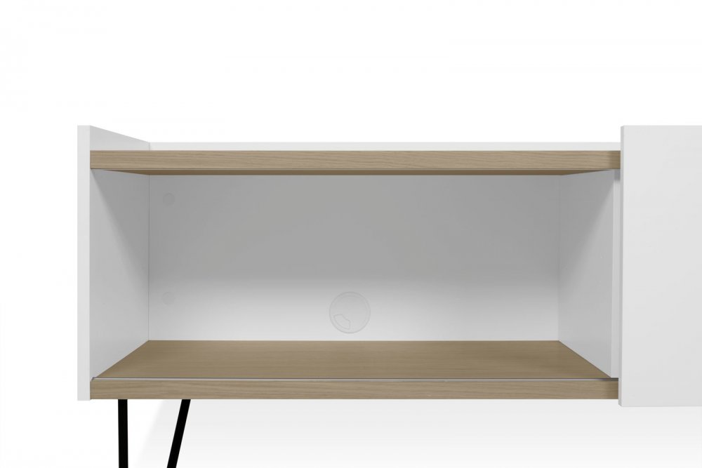Meuble TV design NINA  Chêne clair et blanc